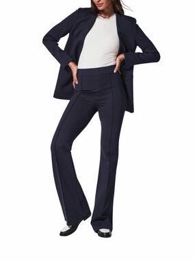 Spanx Navy Perfect Fit Ponte Hi-Rise Flare Pants NWT sz Large Petite